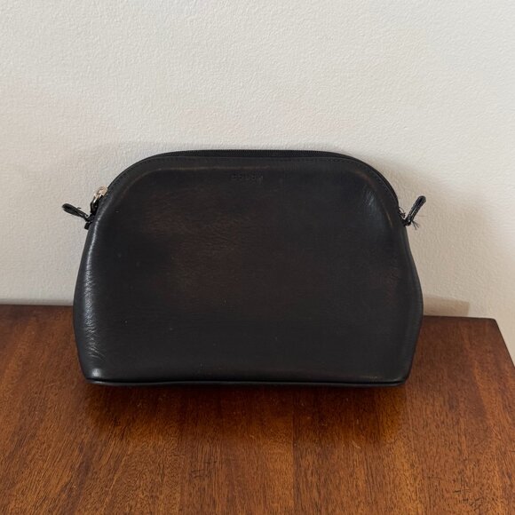 Coach Vintage Black Leather Cosmetic Case/Toiletry Clutch - Picture 1 of 11